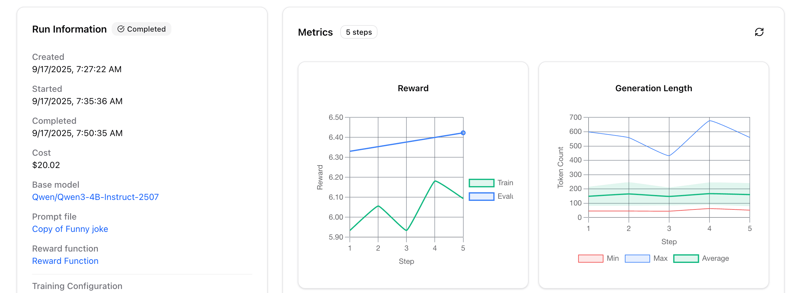 Improving reward graph